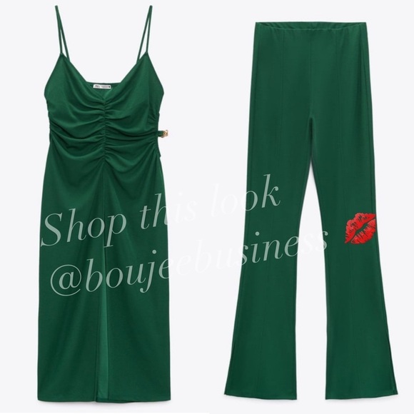 ZARA - 2pcs Chain Trim Tunic + Pants with Side Vents Coord Set - Picture 6 of 6